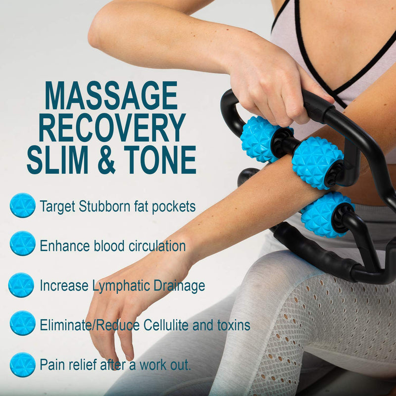 Foam Roller Deep Tissue Massager | Fascia Blaster Myofascial Massage Tools with Drawstring Gym Bag | Muscle Roller for Legs | Fit Roller Pro, High Density Foam Trigger Point Leg Circulation Massager Black - BeesActive Australia