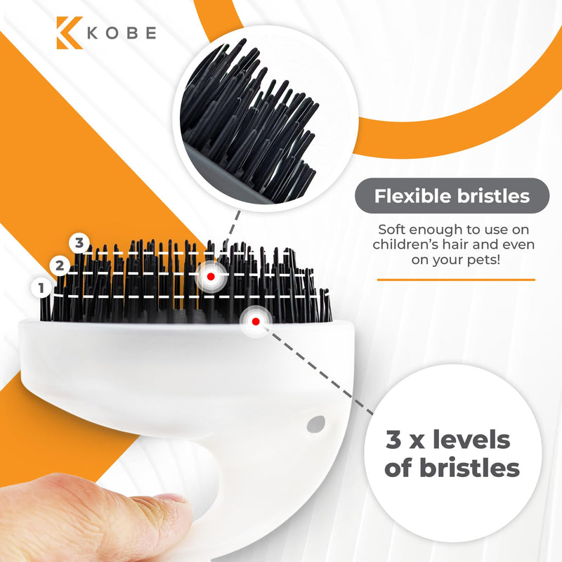 Kobe Scalp Massager for Hair Growth - Ergonomic Shampoo Brush/Dandruff Brush - Relaxing Hair Massager - Soft Silicone Hair Scalp Massager - for Scalp Scrubbing & Exfoliating (Wike) Wike - BeesActive Australia