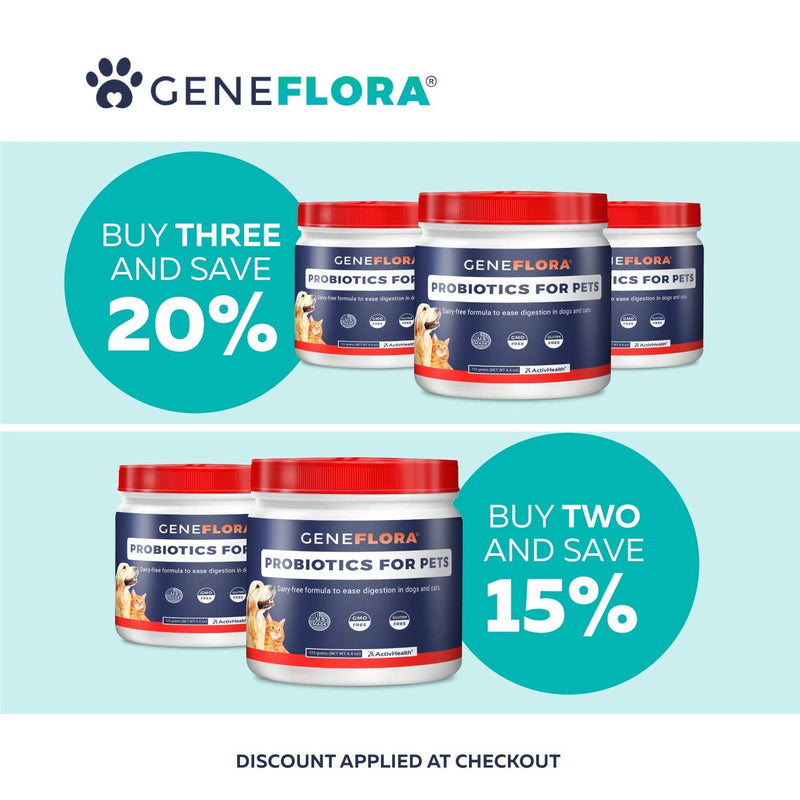 Geneflora Digestive Enzymes and Probiotics for Dogs, Cats, Rabbits and More to Boost Immunity, Relieve Allergies, Reduce Doggy Breath, Reduce Diarrhea and Gas, and Promote Regular Bowel Movements - BeesActive Australia