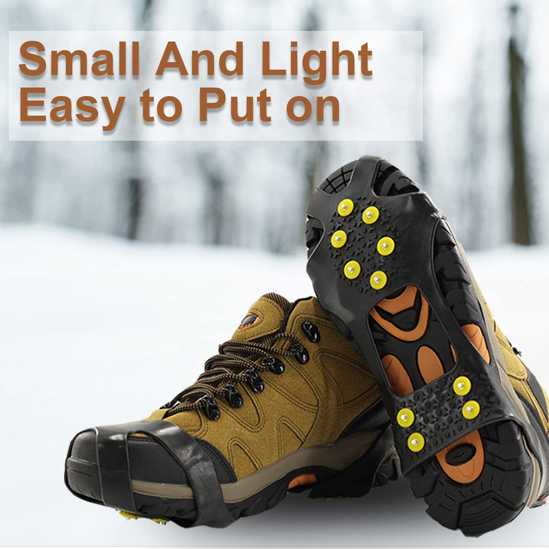 10 Teeth Crampons Ice Snow Grips Traction Cleats,Anti-Slip Ice Cleats for Men/Women Prevent Outdoor Activities from Wrestling,for Walking,Climbing, Hiking on Snow and Ice Large - BeesActive Australia
