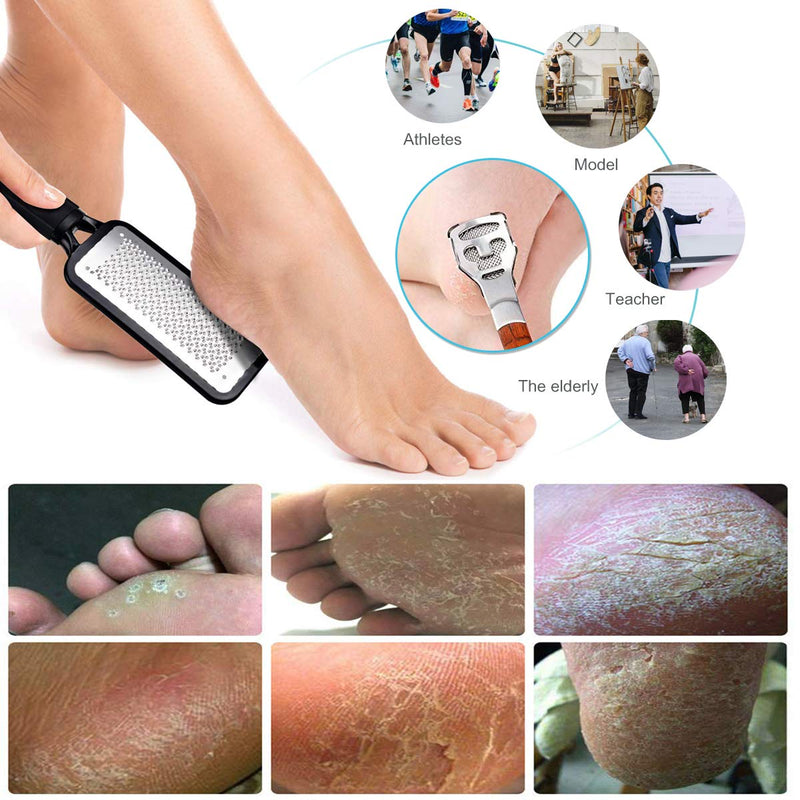 Foot Scraper Pedicure Supplies for Dead Skin Heel File Like Grater Calusses Remover Feet Callus Shaver Feet Scrubber Hard Skin Kit with 10 Blade - BeesActive Australia