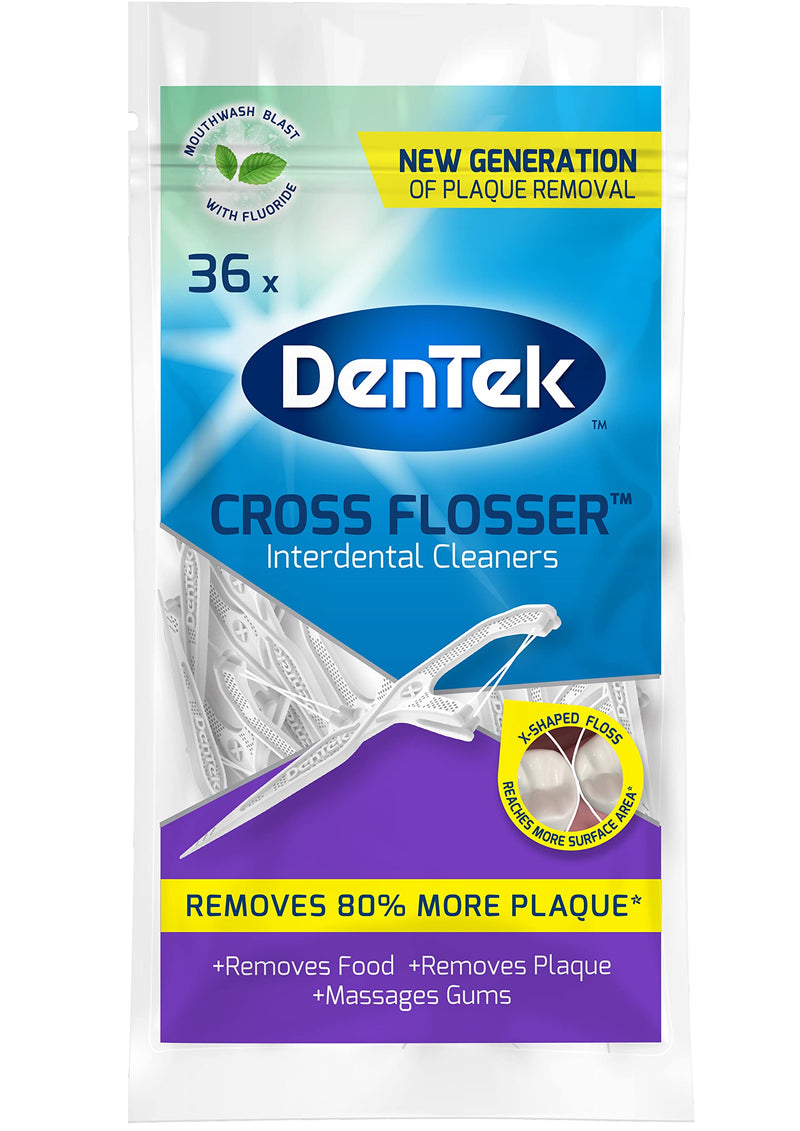 DenTek Cross Flosser Floss Picks - 36 Count x 6 Packs (216 Dental Floss Picks) - BeesActive Australia