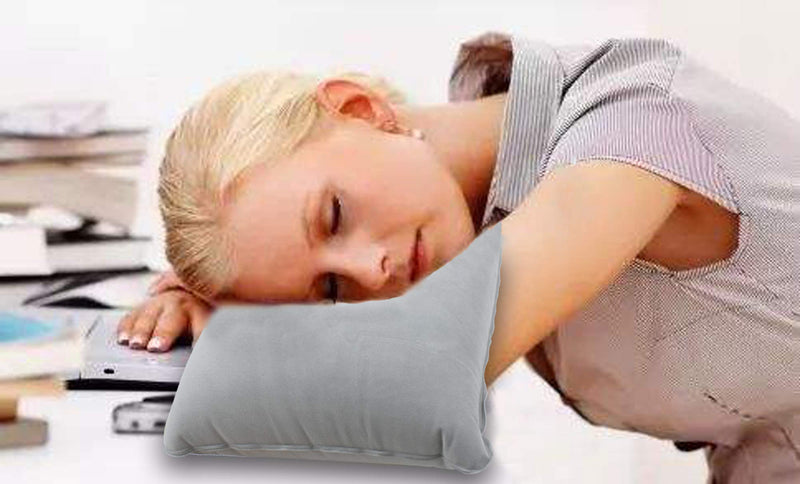 LiXiongBao 3 Pack Gray Ultralight Inflatable Pillow Small Squared Flocked Fabric Air Pillow for Hiking,Camping,Traveling,Napping,Desk Rest,Neck &Lumbar Support - BeesActive Australia