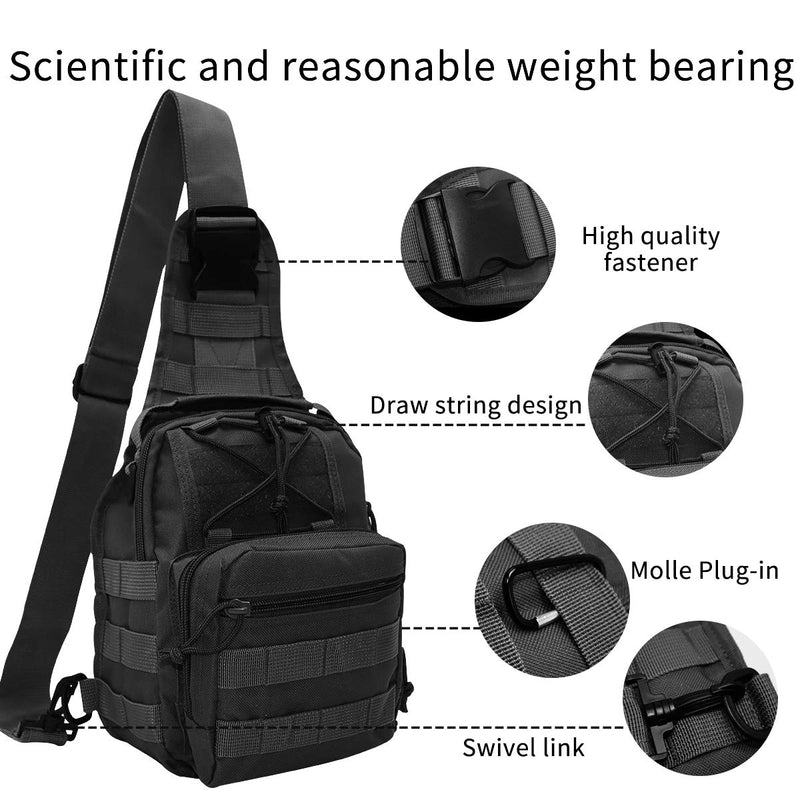 Tudoes 10L Waterproof Fishing Backpack Tackle Storage Bag Outdoor Gear Storage Tackle-Bag Cross Body Sling Bag Black - BeesActive Australia