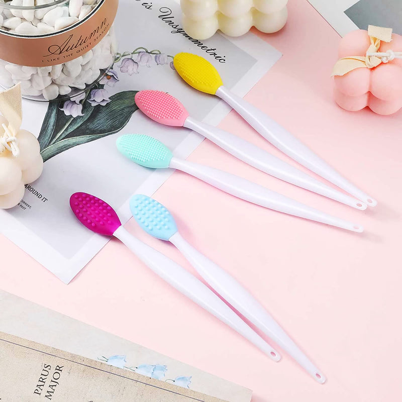 10 Pieces Lip Scrub Brush Silicone Exfoliating Colorful Lip Scrubber Double-Sided Soft Lip Brush for Lip Skin Smoothing Cleaning Lip Makeup Tools - BeesActive Australia