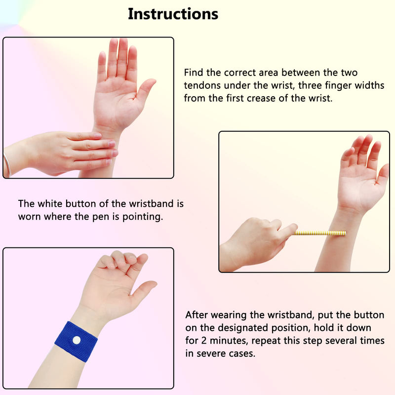 Vomit Bags and Motion Sickness Bands Set for Travel, Wieat 5 Disposable Sick Bags 6 Sickness Relief Wristbands, Anti-Nausea Bands and 1000ml Barf Bags for Kids, Adults, Pregnancy, Car Sea Flying Trip - BeesActive Australia