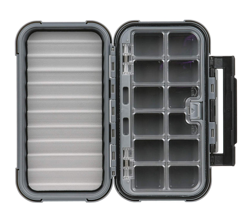 Flambeau Outdoors 3936CR Blue Ribbon Waterproof Fly Box, Large 12 Compartment Fly Fishing Organizer with Foam, Gray/Black - BeesActive Australia