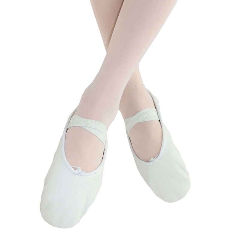 [AUSTRALIA] - Danzcue Child Split Sole Leather Ballet Slipper 11.5 Little Kid White 