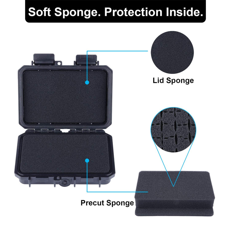 Lykus Mini Hard Case Dry Box with Foam Insert, Various Sizes, IP66 Splash-Proof, Suitable for Boating, Kayaking, and Other Water Activities HC-1410:5.5x3.5x1.5in - BeesActive Australia