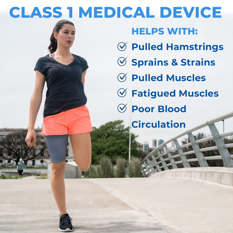 KEDLEY Thigh Support Sleeve | Premium Elasticated Compression Band | Pulled Hamstring, Strained or Bruised Muscles and Quad Injuries | Protects, Reassures and Aids Active Rehabilitation (Medium/Large) Senior (M/L) Grey (1 pc) - BeesActive Australia