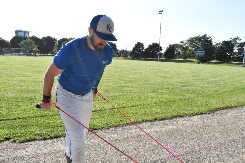 Arm Pro Bands Baseball Softball Resistance Training Bands - Arm Strength, Pitching and Conditioning Equipment, Available in 3 Levels (Youth, Advanced, Elite), Anchor Strap, Door Mount - Kinetic Bands Blue (College/Pro Level) - BeesActive Australia