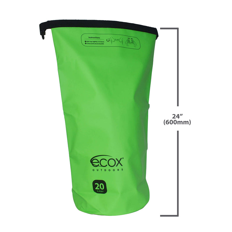 ecox Outdoors Waterproof Dry Bag for Outdoors Activities Includes Waterproof Phone Case Green 10L - BeesActive Australia
