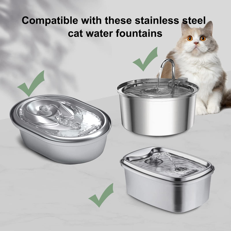 8 Pcs Cat Water Fountain Filters, Compatible with Stainless Steel Pet Fountain 4 Filters with 4 Sponges Replacement Filters for Cat Fountain 8 Filters& 8Sponges - BeesActive Australia