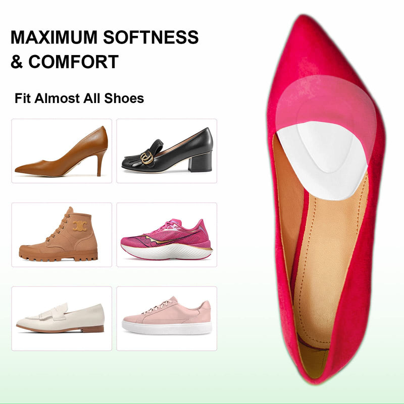 Metatarsal Pads Women 8 Pack, Ball of Foot Cushion for Men, Soft Metatarsal Foot Pad Shoe Pads Foot Pads for Pain Relief, Gel Metatarsal Pad Insoles, Foot Cushion for Ball of Feet Callus Cushion Clear - BeesActive Australia