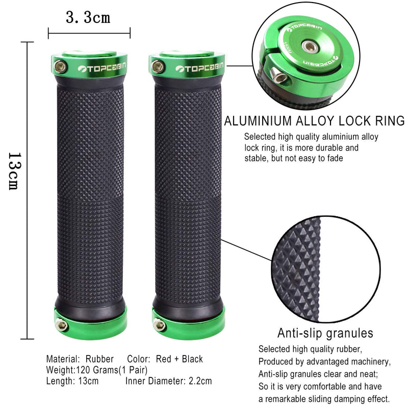 TOPCABIN Bicycle Grips,Double Lock on Locking Bicycle Handlebar Grips Rubber Comfortable Bike Grips for Bicycle Mountain BMX - BeesActive Australia
