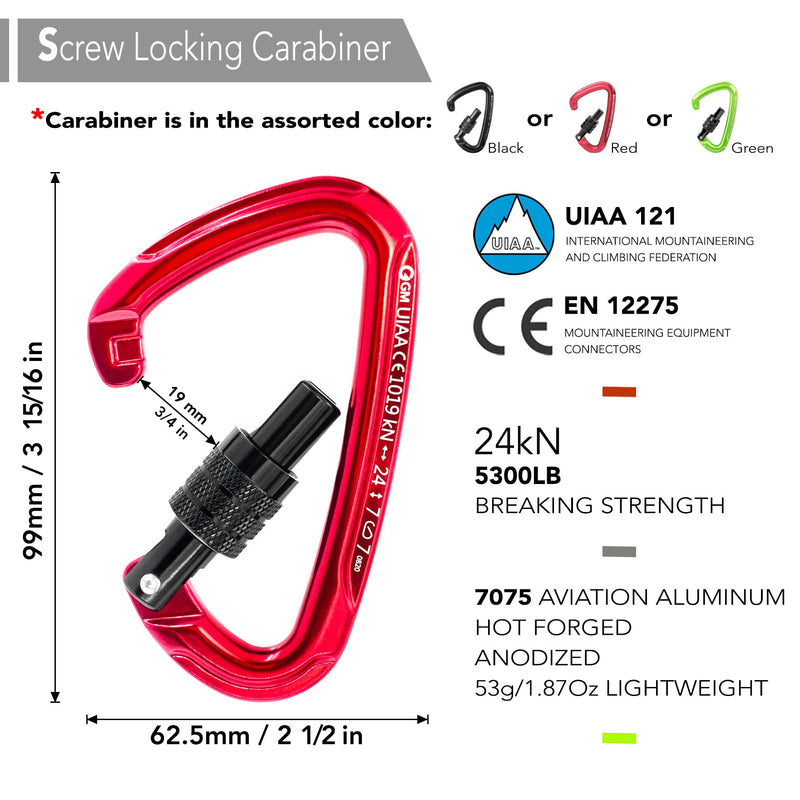 GM CLIMBING Foot Loop Ascender Sling Adjustable for Rope Ascending Climbing Arborist Caving Aid Climbing Gear SRT Rope Walking Frog Ascending Foot Loop - Orange & Carabiner - BeesActive Australia