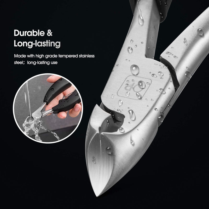 Podiatrist Toenail Clippers Ingrown or Thick Toe Nail Clippers for Men, Toenail Cutters Nipper Precision Diabetic Pedicure Tool Curved Edge, opove X5 Silver - BeesActive Australia