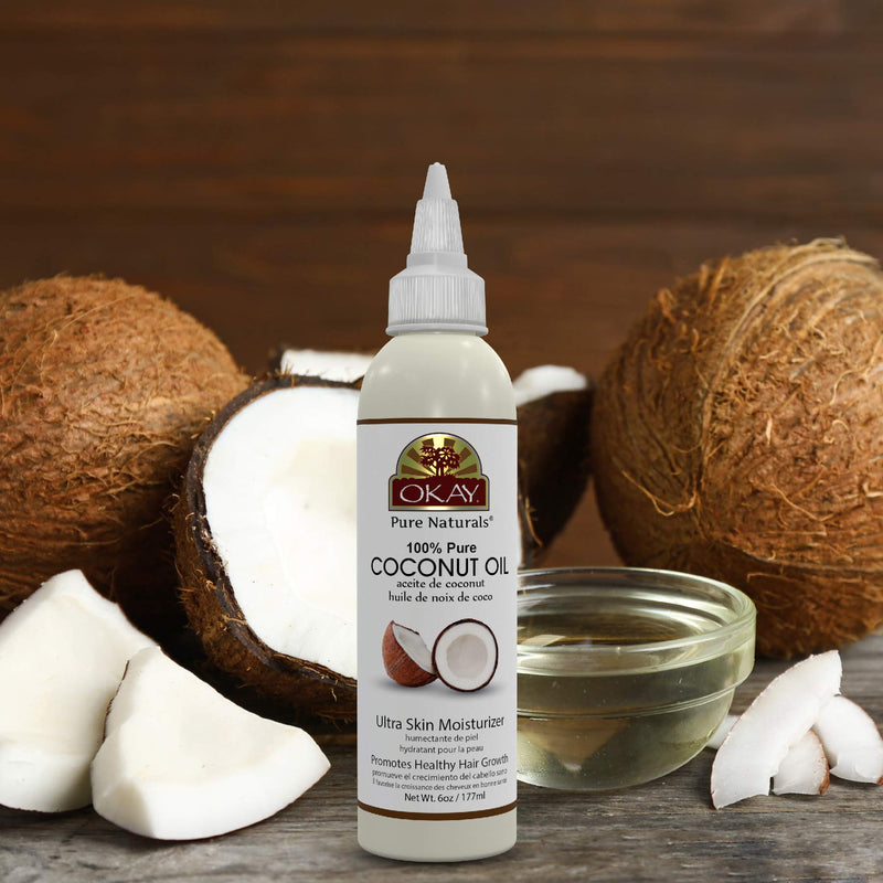 OKAY | 100% Pure Coconut Oil | For All Hair Textures & Skin Types | Ultra Skin Moisturizer & Promotes Healthy Hair Growth | All Natural | Free Of Parabens, Silicones, Sulfates , yellow , 4 Oz - BeesActive Australia