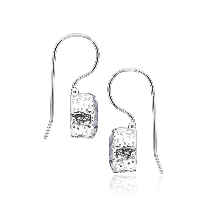 925 Sterling Silver Earrings With 2 White Round Cubic Zirconia, 10MM Bezel, Impressive Bling Effect Hypoallergenic, Nickel and Lead-free, Artisan Handcrafted Designer, French Wire Back, Made In Israel - BeesActive Australia
