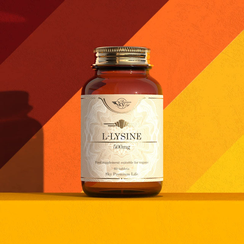 Sky Premium Life L Lysine - 60 L-Lysine Tablets | Vegan L-Lysine 500mg Supplements, 2 Months Supply - BeesActive Australia