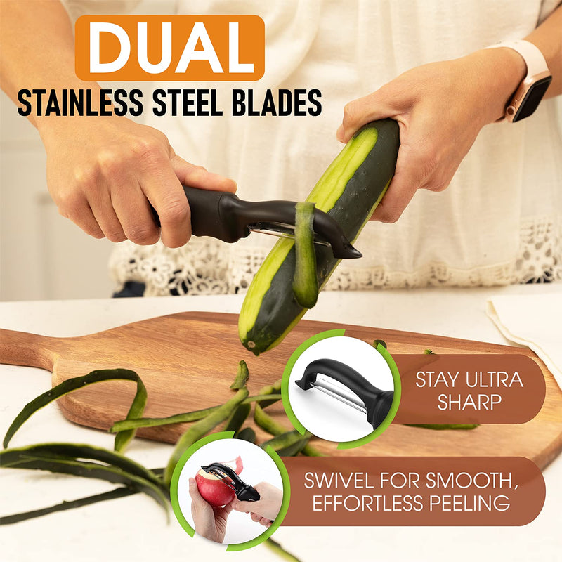 Spring Chef Premium Swivel Vegetable Peeler, Black 1 - BeesActive Australia