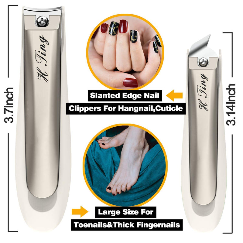 Nail Clipper, No Splash Fingernail Toenail Clippers Nail Cutter Set, 3pcs Professional Nail Clippers with Catcher, Good Gift Trimmer for Women and Men by HTING - BeesActive Australia