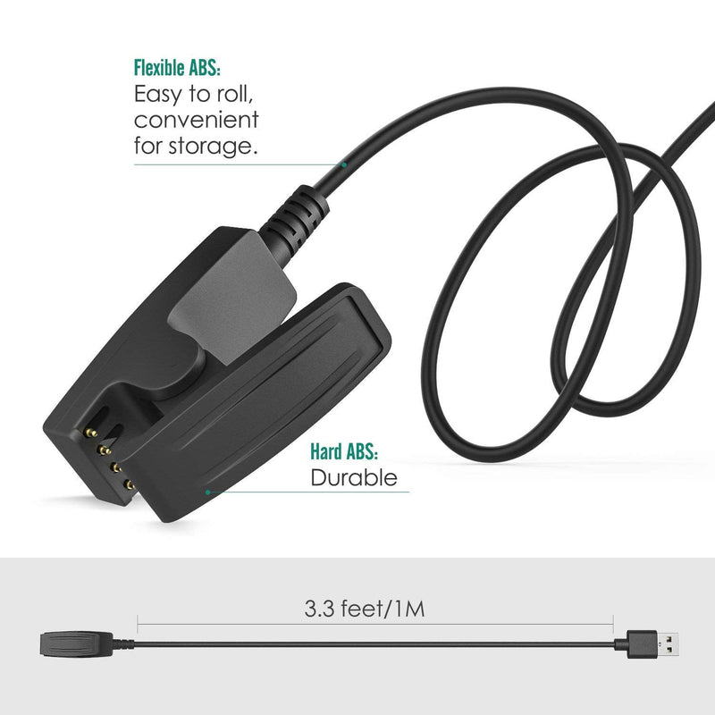 Charging Clip Compatible with Garmin Approach S20/G10 GPS Golf Watch and Forerunner 230 235 630 35 35J 645 735xt GPS Running Watch, USB Data Sync Charge Cradle Dock Charger Clip Charging Cable - Black - BeesActive Australia