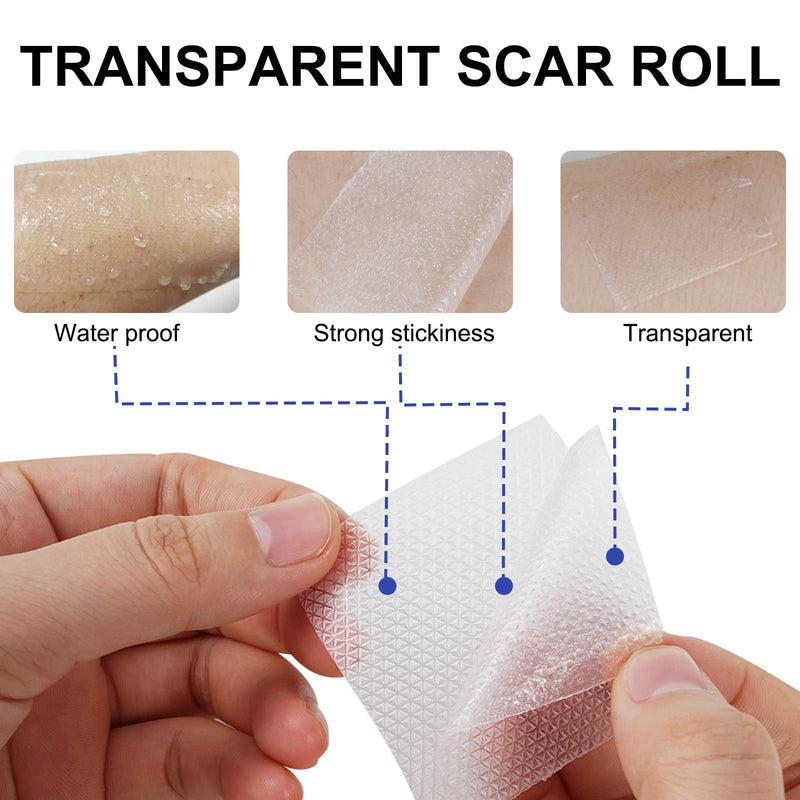 Upgrade Silicone Scar Sheets, Clear Scar Tape | Silicone Scar Tape Roll | Silicone Scar Strips Reusable Effective Scar Removal Sheets for C-Section Surgery Scar Keloid Burn Acne (1.6" x 120", 3M) 1.6" x 120", 3M - BeesActive Australia