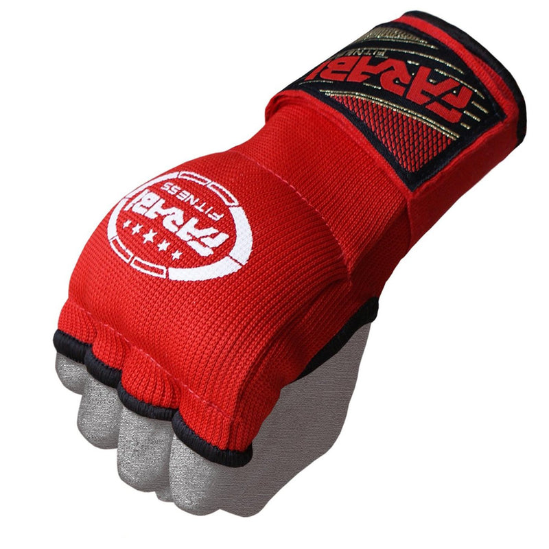 [AUSTRALIA] - FARABI Kids Hybrid Boxing Inner Gloves Punching Boxing MMA Muay Thai Gym Workout Hand Wraps Gel Inner Gloves Fingerless Gloves Bandages Mitts Hand Protector. Junior Red 