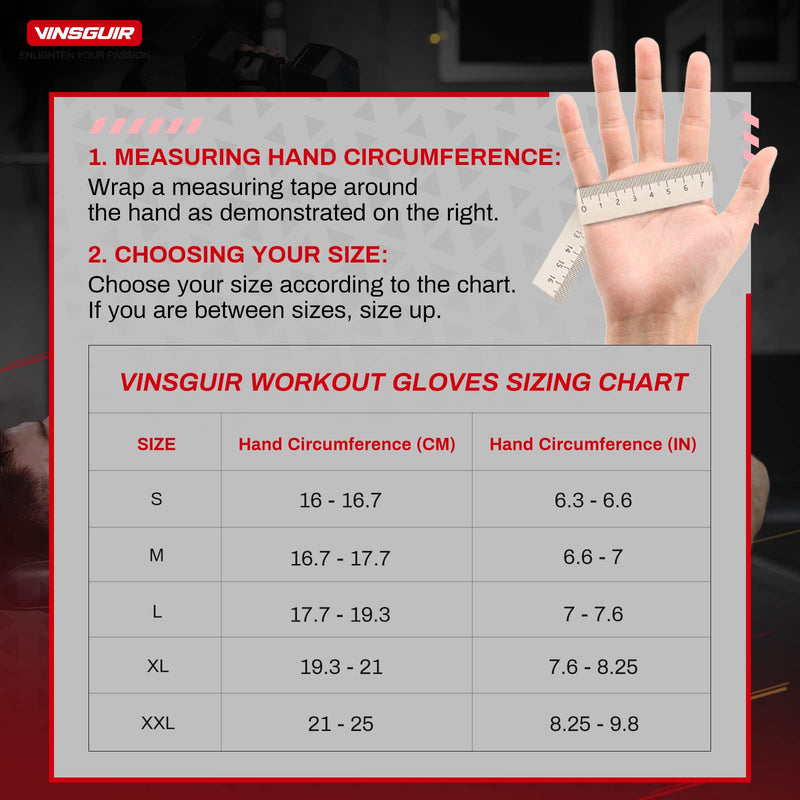 Vinsguir Workout Gloves for Men & Women - Multifunctional Weight Lifting Gym Gloves with Wrist Wraps Support, Full Palm Protection for Weightlifting, Training, Fitness, Exercise, Pull ups Grey Large(7-7.6 in) - BeesActive Australia