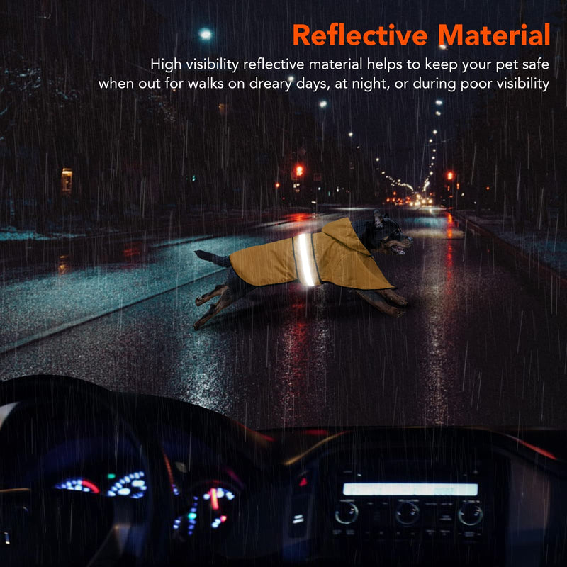 Domagiker Waterproof Dog Raincoat - Lightweight Hooded Raincoat for Dogs Pet Slicker Poncho, Adjustable Reflective Dog Rain Coat, Windproof Dog Raincoats Jacket with Leash Hole for Small, Medium, Large Dogs YELLOW - BeesActive Australia