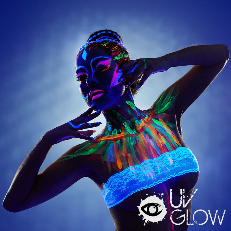 UV Glow Blacklight Face and Body Paint 0.34oz - Set of 7 Tubes - Neon Fluorescent - BeesActive Australia