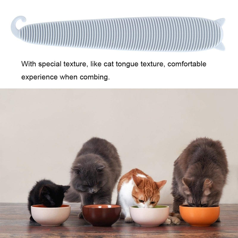 QiaNgshuAikj Pet Massage Comb, ABS Pet Cat Hair Tongue Comb Clean Massage Experience Grooming Tool Supply, for Long Short Haired Dogs and Cats(Gray) - BeesActive Australia