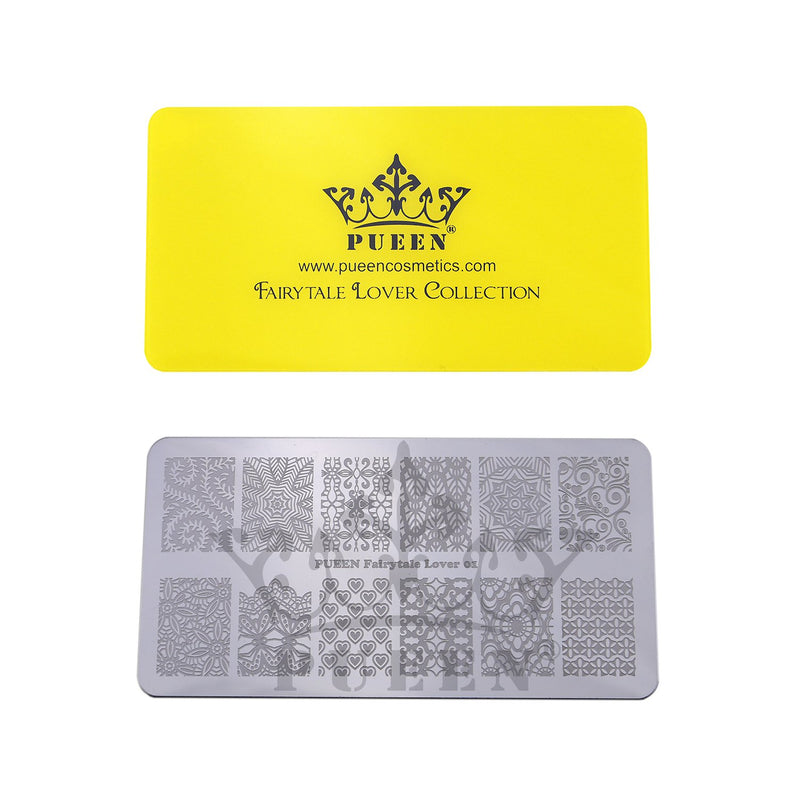 PUEEN Nail Art Stamping Plate - Fairytale Lover 01-125x65mm Unique Nailart Polish Stamping Manicure Image Plates Accessories Kit-BH000557 - BeesActive Australia