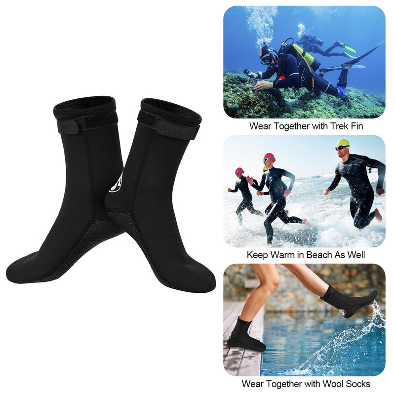 Oumers Neoprene Socks, 3MM Diving Wetsuits Sock for Water Sports, Thermal Beach Sock Anti Slip Socks for Men Women Teenager S (US Men:5.5-6.5, Women:7-8) - BeesActive Australia