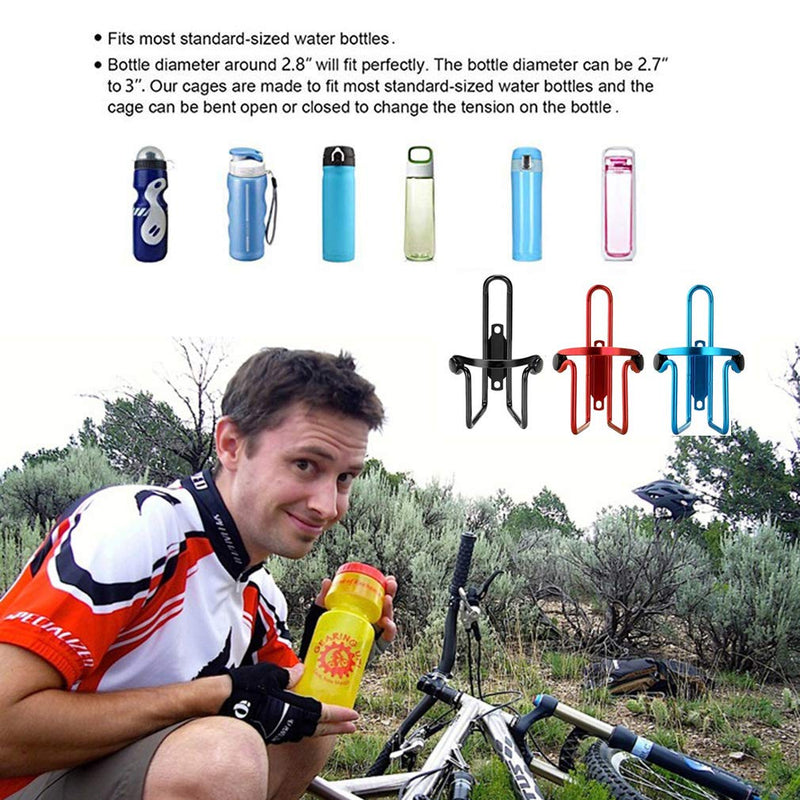 GOADAFOO 2Pack Bike Water Bottle Holder for Bike Accessories for Adult Bikes Lightweight Bicycle Cup Holder Cage Black - BeesActive Australia