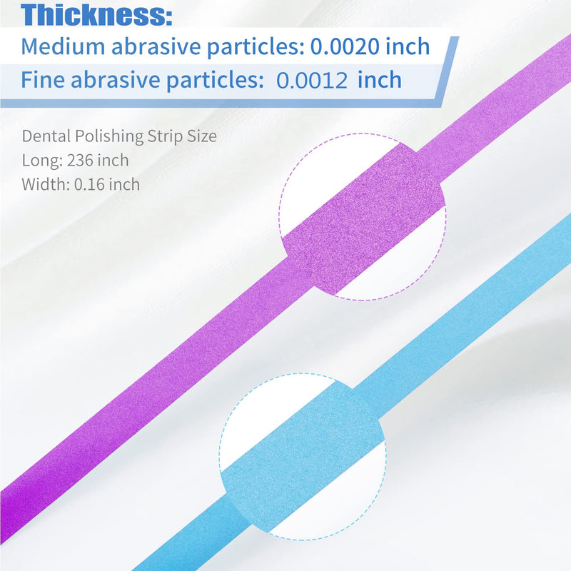 Annhua 2Pcs Dental Polishing Strips, Teeth Abrasive & Finishing Strips 4mm x 6M, Medium (Blue & Pink) - BeesActive Australia