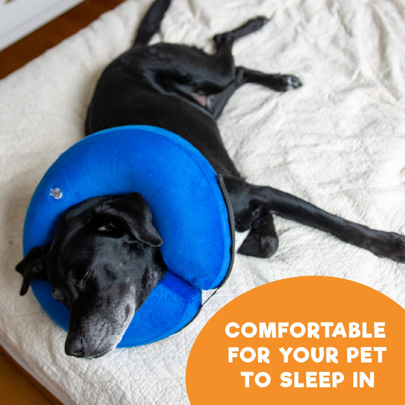 BENCMATE Protective Inflatable Collar for Dogs and Cats - Soft Pet Recovery Collar Does Not Block Vision E-Collar [Neck:12"-18"] Large Blue - BeesActive Australia