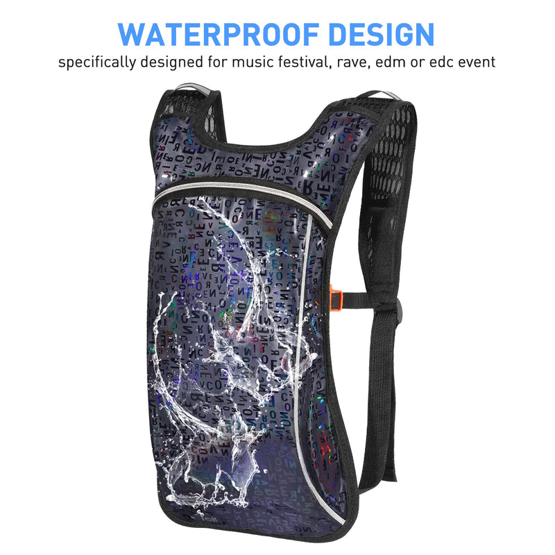 Hydration Pack,Hydration Backpack with 2L Hydration Bladder Lightweight Insulation Water Pack for Festivals,Raves, Hiking, Biking, Climbing, Running and More Black Character - BeesActive Australia