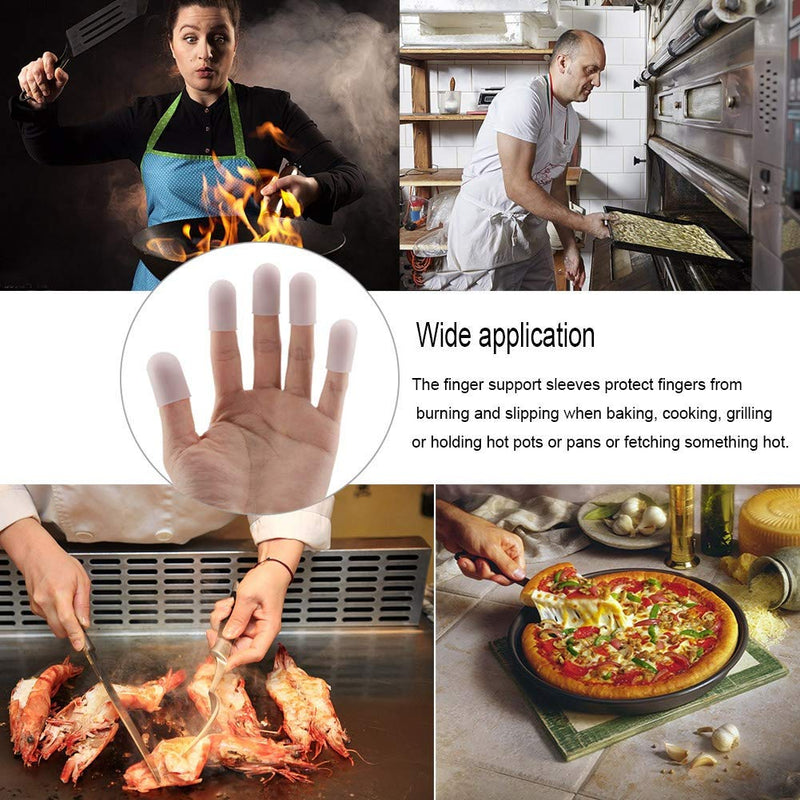 5pcs Silicone Finger Protector Thumbs Cover Fingertip Gloves Finger Cracking for Heat Cooking Baking Barbecue - BeesActive Australia