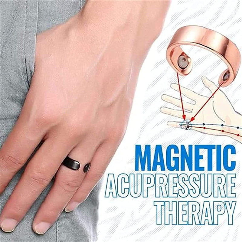 3PCS Lymphatic Drainage Therapeutic Magnetic Ring, Copper Magnet Rings Opening Adjustable, for Men and Women (Black+ Silver+Rose Gold) (J42L) - BeesActive Australia