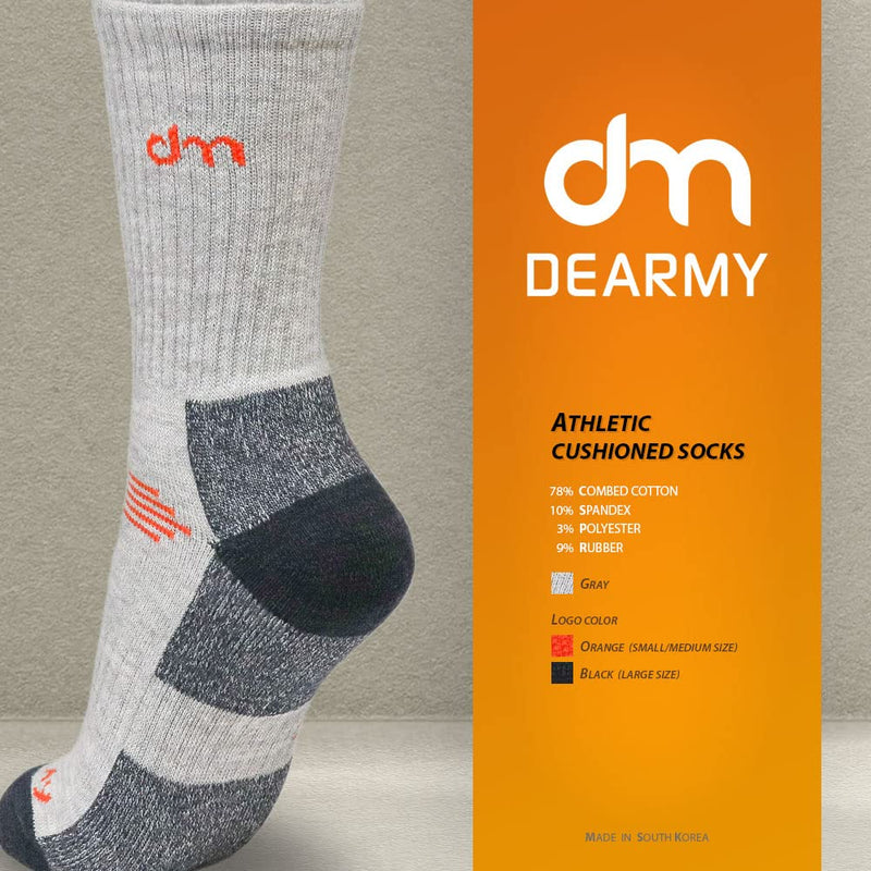 DEARMY Athletic Hiking Socks for Women and Men with Cushion Moisture Wicking Cotton Running Crew Socks (5Pairs) Small 5 X Grey - BeesActive Australia