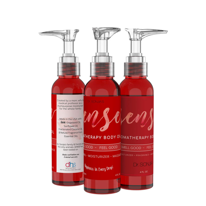 SENSE Relaxing Organic Body Oil | Every Day Use Massage Oil, Aroma Therapy, Natural Skin Moisturizer |100% Hypoallergenic | Made in the USA 4 Ounce - BeesActive Australia
