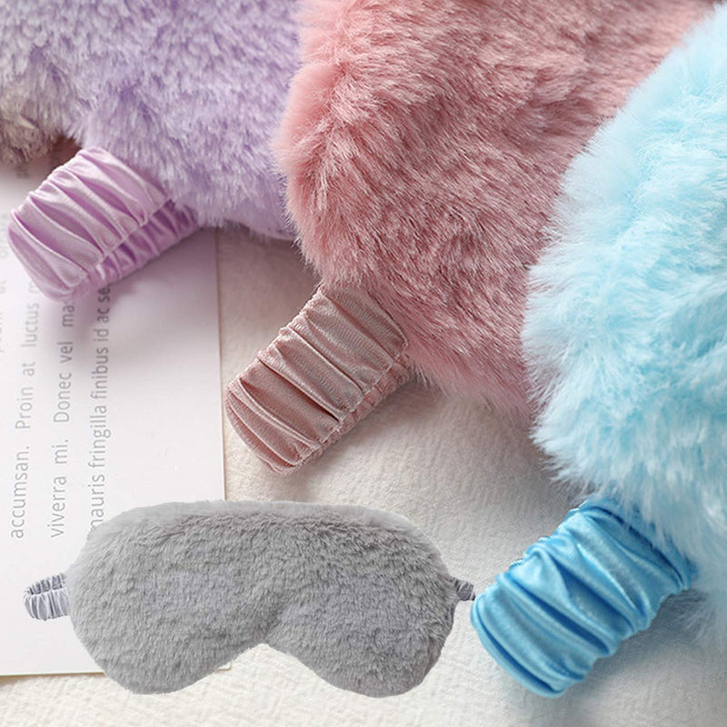 4 Pcs Plush Eye Mask Soft Fluffy Plush Eye Mask Sleep Mask Adjustable for Kids Adult Women - BeesActive Australia