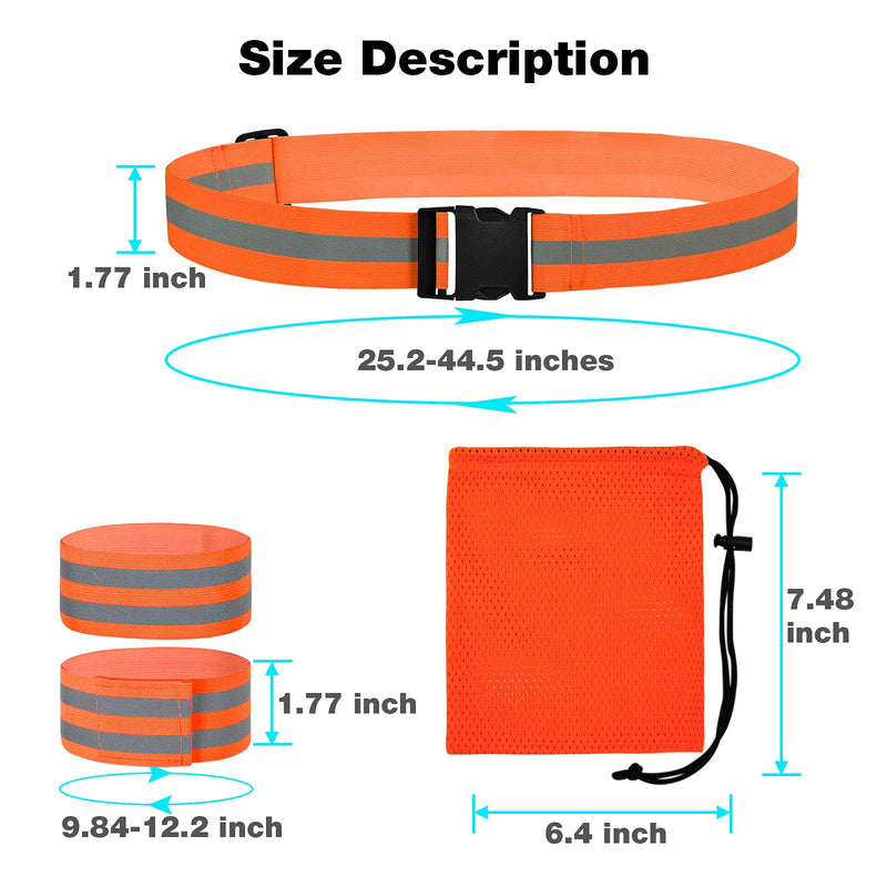 TCCFCCT Safety Reflective Vest, High Visibility Running Vest for Men Women, Safety Gear for Cycling Orange belt set - BeesActive Australia