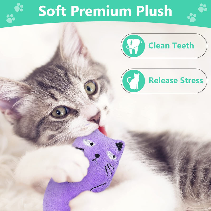 Catnip Toys, Soft Plush Cat Nip Chew Toy for Indoor Cats, Interactive Kitten Pillow Kitty Teething Toy 8 Pack - BeesActive Australia