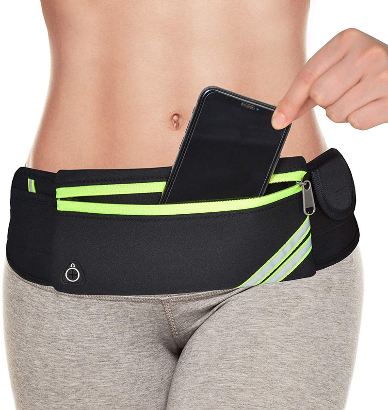 Running Belt Waist Bag Pack, Black Fanny Pack for Women Men, Phone Holder for Running Accessories - BeesActive Australia