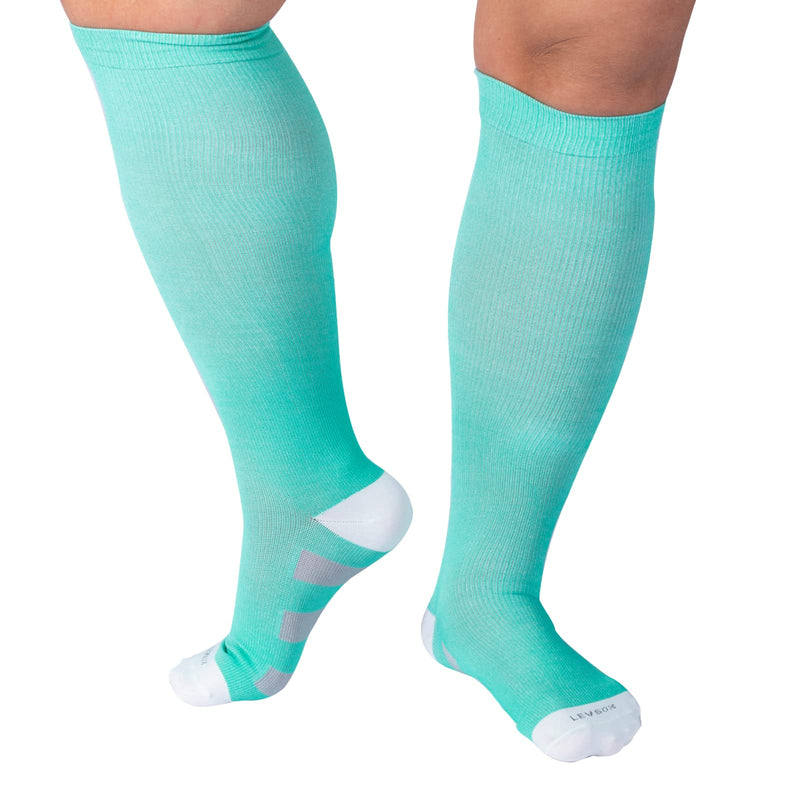 Wide Calf Compression Socks for Women & Men Large Size Circulation 15-20 mmHg 3 Pairs D Medium - BeesActive Australia