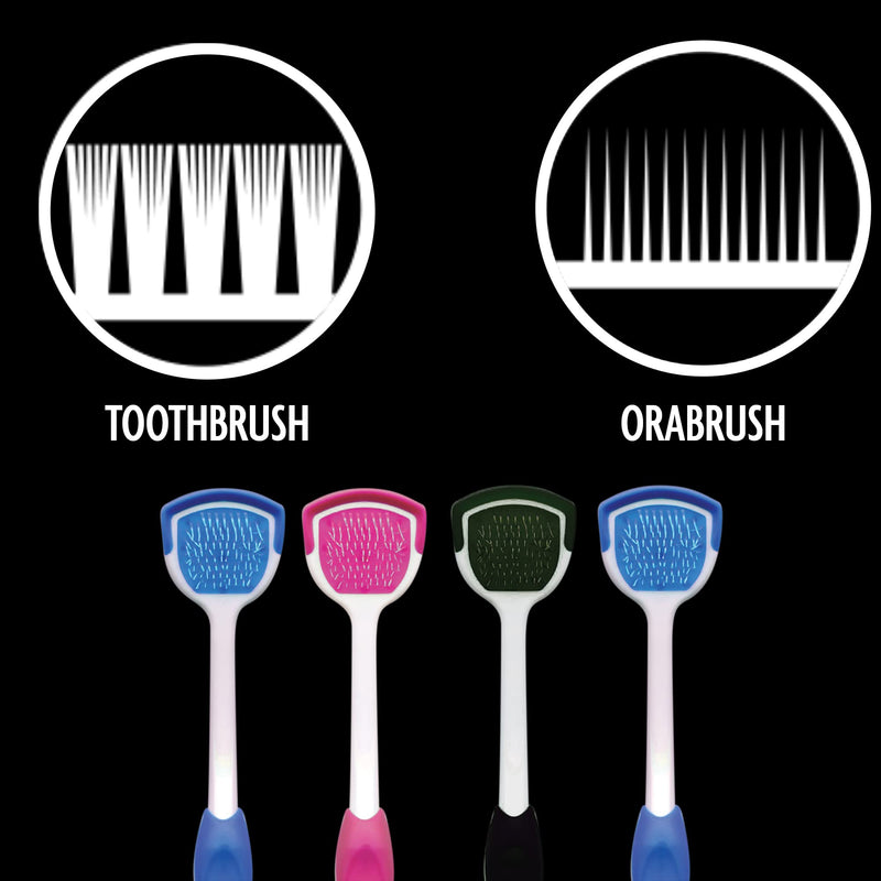 Orabrush Tongue Scraper, Tongue Cleaner Helps Fight Bad Breath, 4 Tongue Scrapers 4 Count (Pack of 1) Multicolored - BeesActive Australia