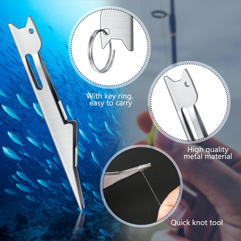Deekin 3 Pcs Fishing Line Knot Tyer Quick Tie Fishing Knot Tying Tool Fly Fishing Nail Knot Tool Fly Fishing Angler Accessories Fly Tying Equipment for Hooks Lures Lines Men, Silver - BeesActive Australia